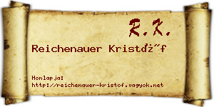 Reichenauer Kristóf névjegykártya